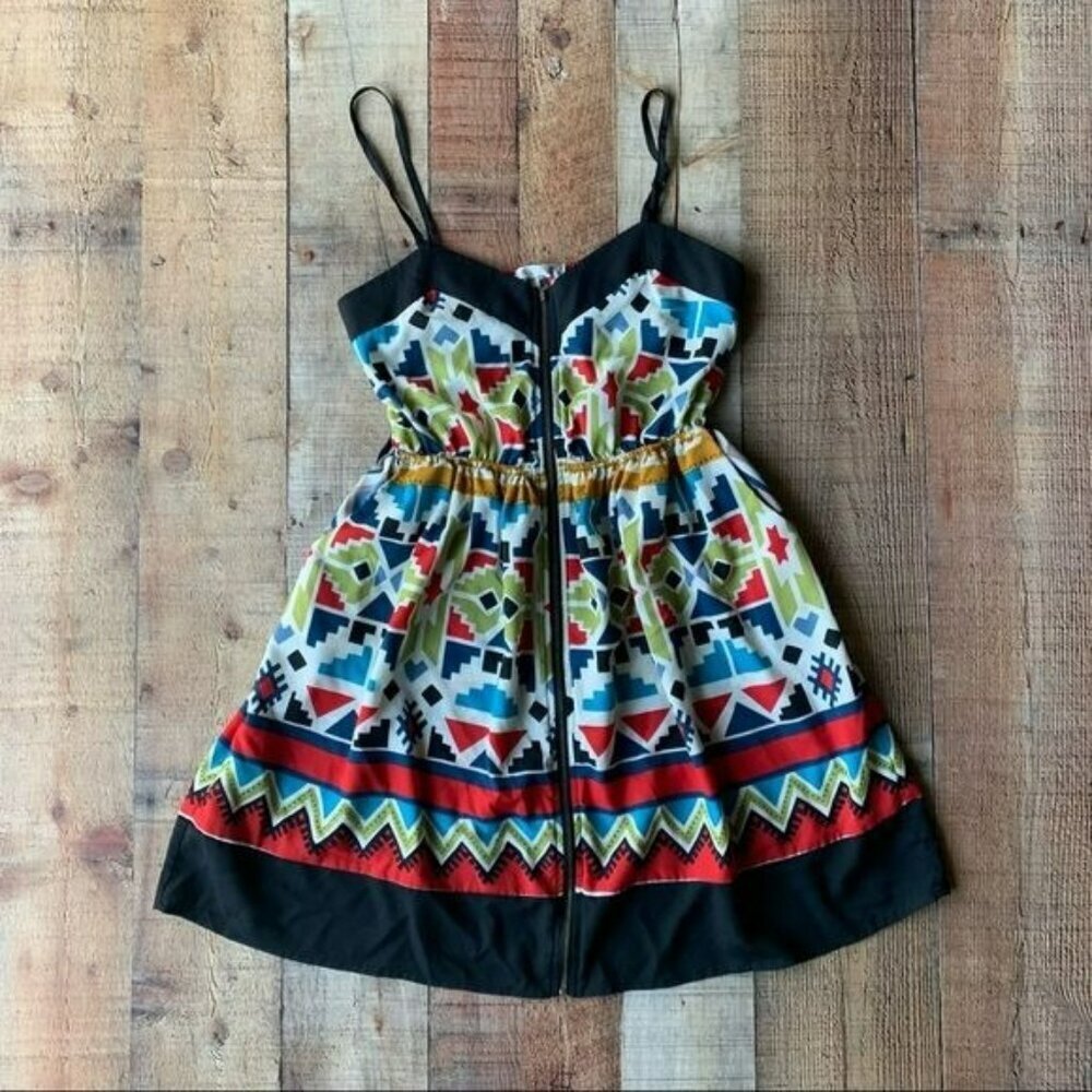 Just Ginger funky mod print mini dress - S